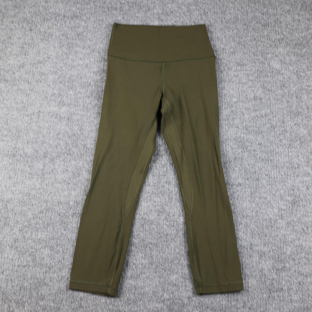 Lululemon Pants Womens 4 Green High Rise Yoga Leggings Nylon Lycra Athletic Gym